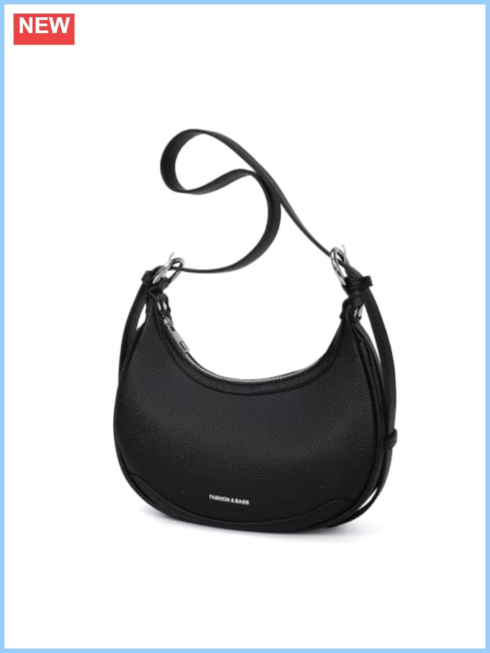 Small Crescent Hobo Shoulder Bag Vegan Leather Crossbody Purse
